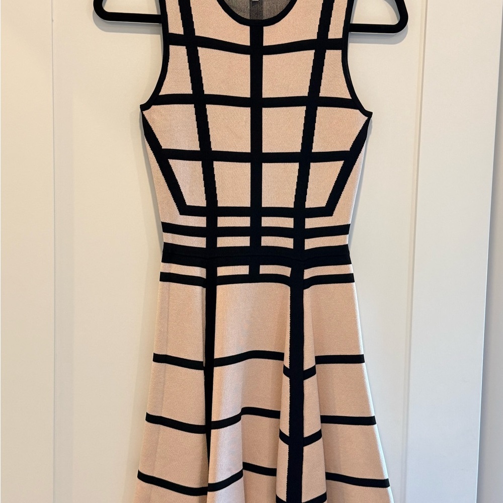 Ronny Kobo Collection Pink and Black Geometric Mini Dress